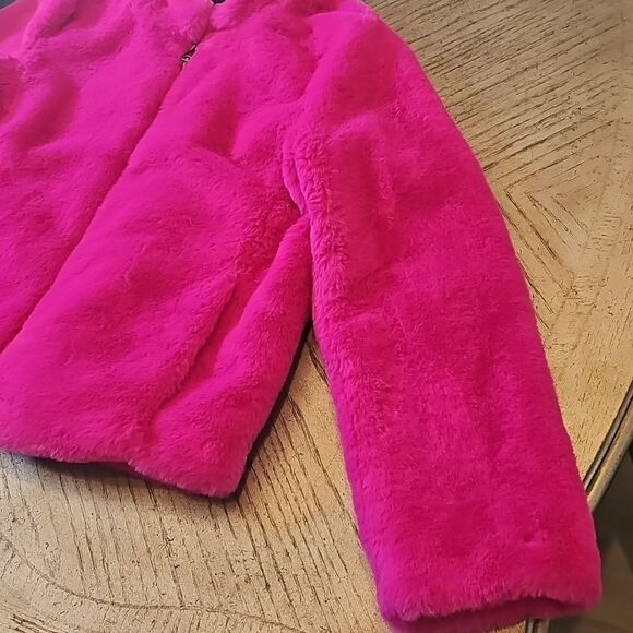 Fuschia faux fur jacket size M Banana Republic new condition - Picture 6 of 13
